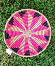 Load image into Gallery viewer, Pink, Gold and Black Basket Storage Basket African Handwoven Basket
