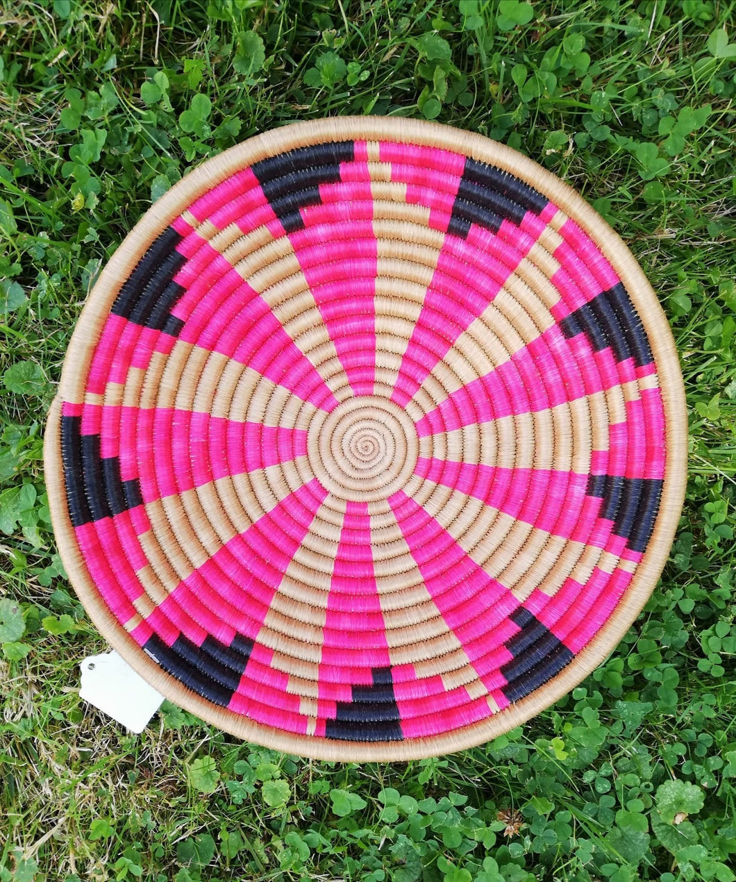 Pink, Gold and Black Basket Storage Basket African Handwoven Basket