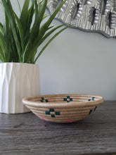 Load image into Gallery viewer, Pink, Gray &amp; Green African Handwoven Boho Basket - Snacks Bowls
